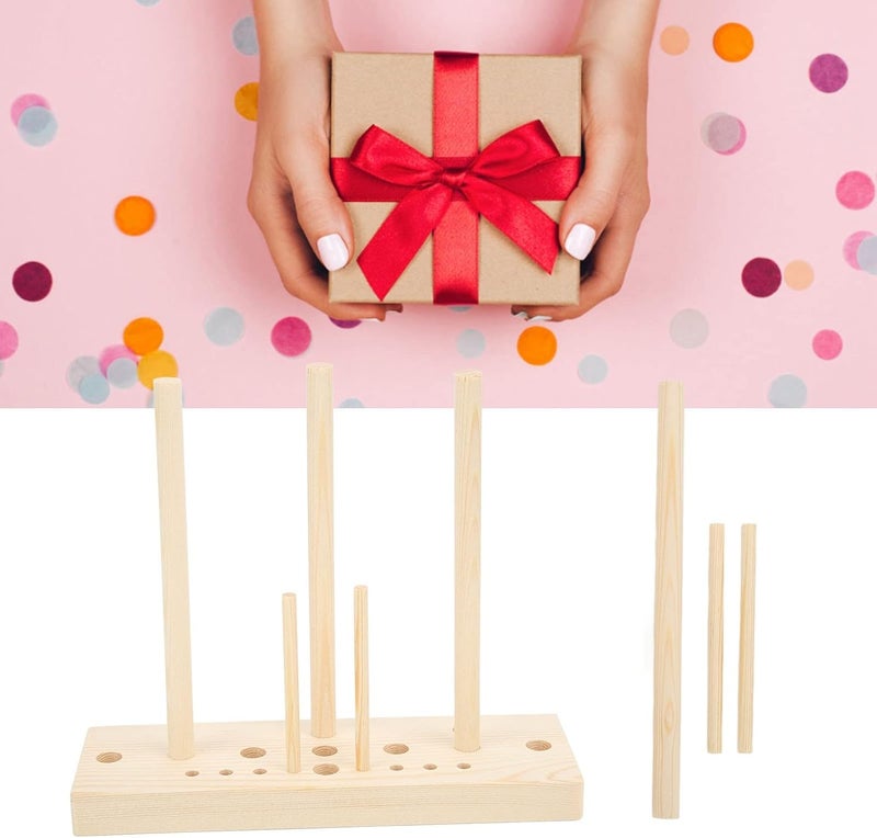 Estink Bow Maker for Ribbon, Wooden Wreath Bow Maker Tool Multi Size Adjustable with Wooden Board Sticks Bow Making Tool for Making Bows Gift Giving DIY Crafts Party Decoration - Image 3